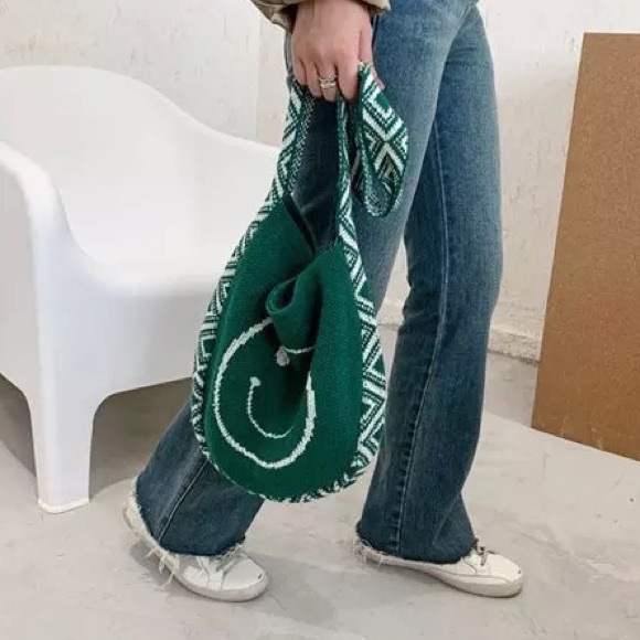 LAST 1! Bohemian Aztec Smiley Face Woven Boho  Happy Casual Shoulder bag - Picture 6 of 16